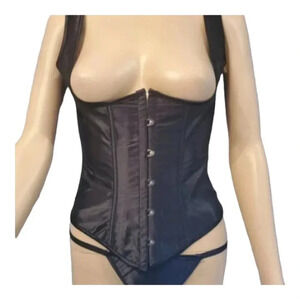 Black Under Bust Corset Lace Up high end fashion Lingerie